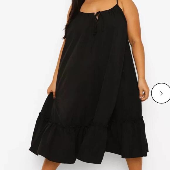 Boohoo Plus Dresses & Skirts - Boohoo Plus Drawstring Smocked Midi Dress Black US 16